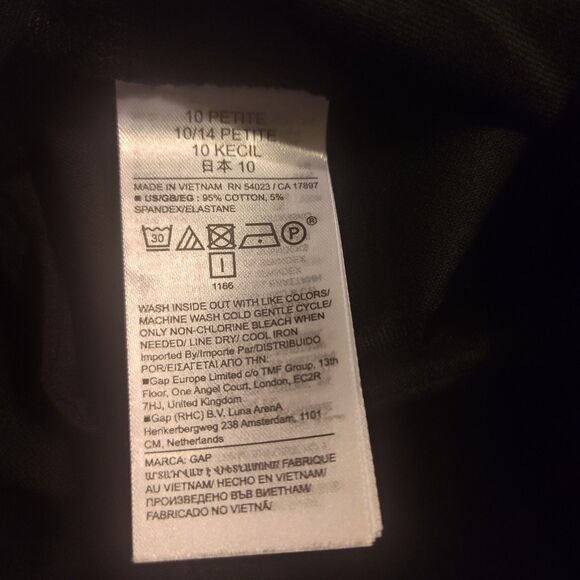 New Gap High Rise Flare Bi-Stretch Black Y2k Boho 70s Pants Size 10 Petite Work - Picture 12 of 12